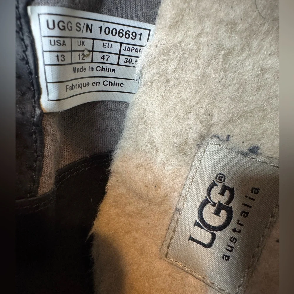 UGG Men's Charcoal Slip-On Loafers Size 13